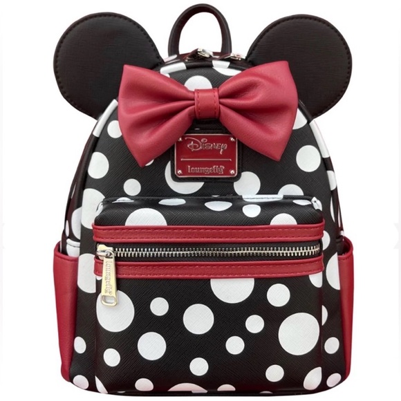 Disney Handbags - Disney Minnie Mouse Black and White Polka Dot Loungefly